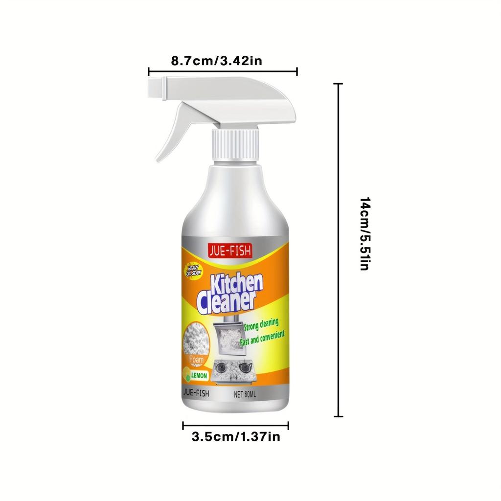 Set of 2 Multi-Functional Foaming Cleaner Spray - Effective Grease and Heavy Oil Stains Remover for Kitchen Cooktop