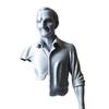 Jijijing 3D Printed Working Person Figurine with Briefcase, Modern Abstract Art Ornament for Desktop Bookshelf Office Decor, Stable Base Creative
