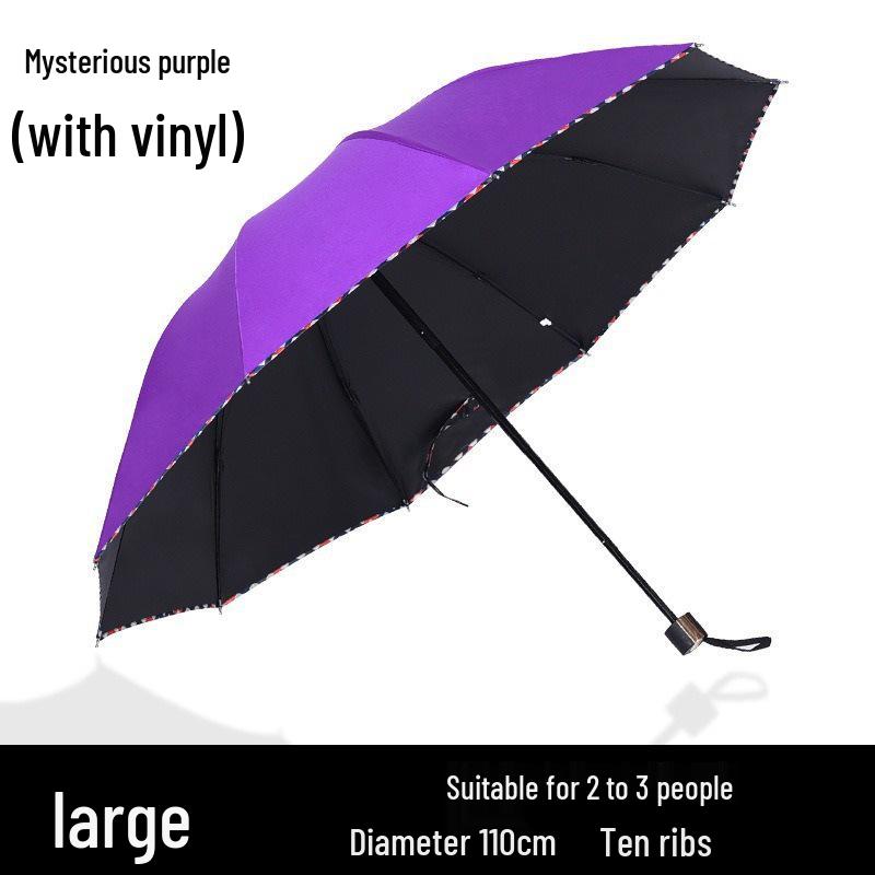 Dual-Use Extra Large Folding Umbrella - 12 Ribs for Sun and Rain Protection