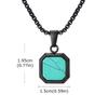 Vnox Stainless Steel Square Pendant Necklace for Men Women, Tiger Eye Turquoise Natural Stone Pendant Box Chain Jewelry Gifts