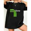Oversized T Shirt Black Well Done Green Arrow Print Casual Streetwear Fashion Top For Women Summer Outfit