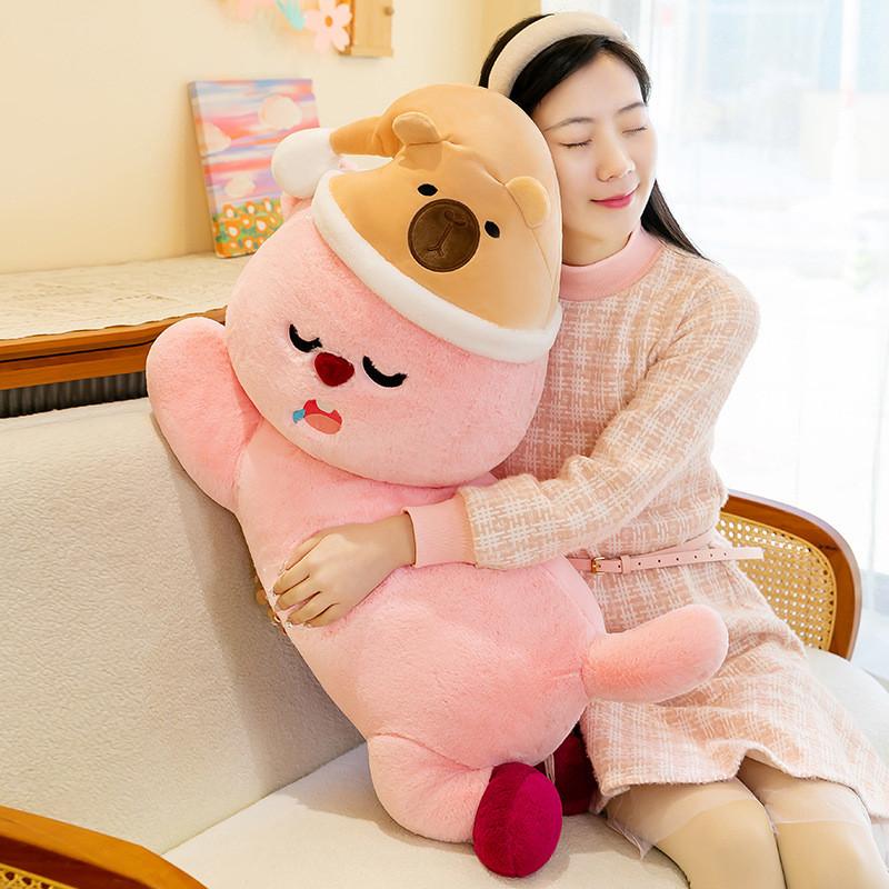 Adorable Capybara Plush Sleep Hat Lovable Rubi Doll Unique Plush Pillow Gift For Girls