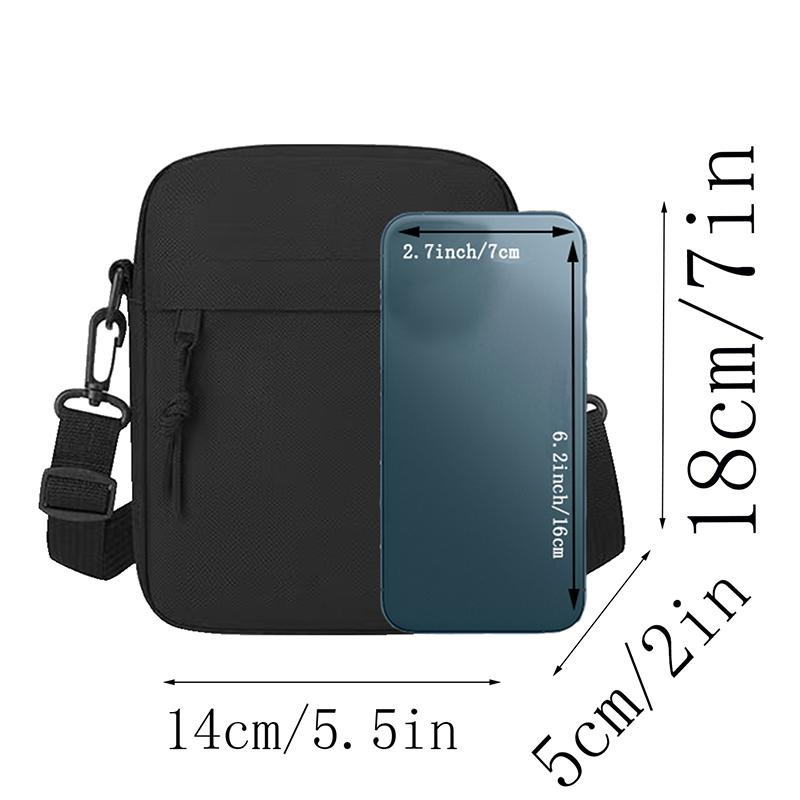Neutral Style Shoulder Bag for Men and Women, Small Square Bag, Suitable for Travel and Photography, Pure Black Bag.