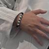 Billiard Black Ball 8 Beads Bracelet Men Women Handmade Beaded Elastic Bracelets Male Hip Hop Rock Grunge Jewelry Accessories