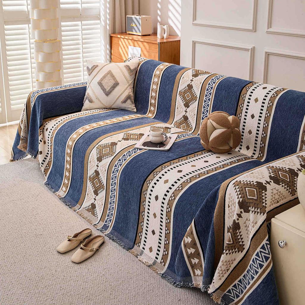 Bohemian Style Thick Chenille Sofa Cover Throw Blanket All Season Universal Couch Protector Bedspread