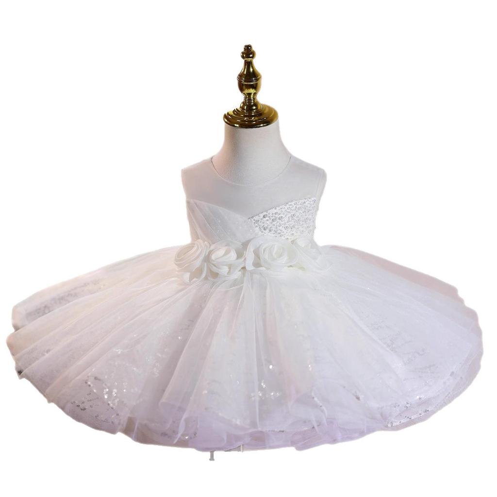 Flower Girl Piano Performance Wedding Dress for Little Girls - Princess First Birthday Costume