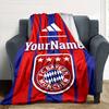 Bayern Munich Personalized Name Blanket Gift Personalized Blanket Soft & Cozy for Chair Nap Livingroom Seaside for All Occasions