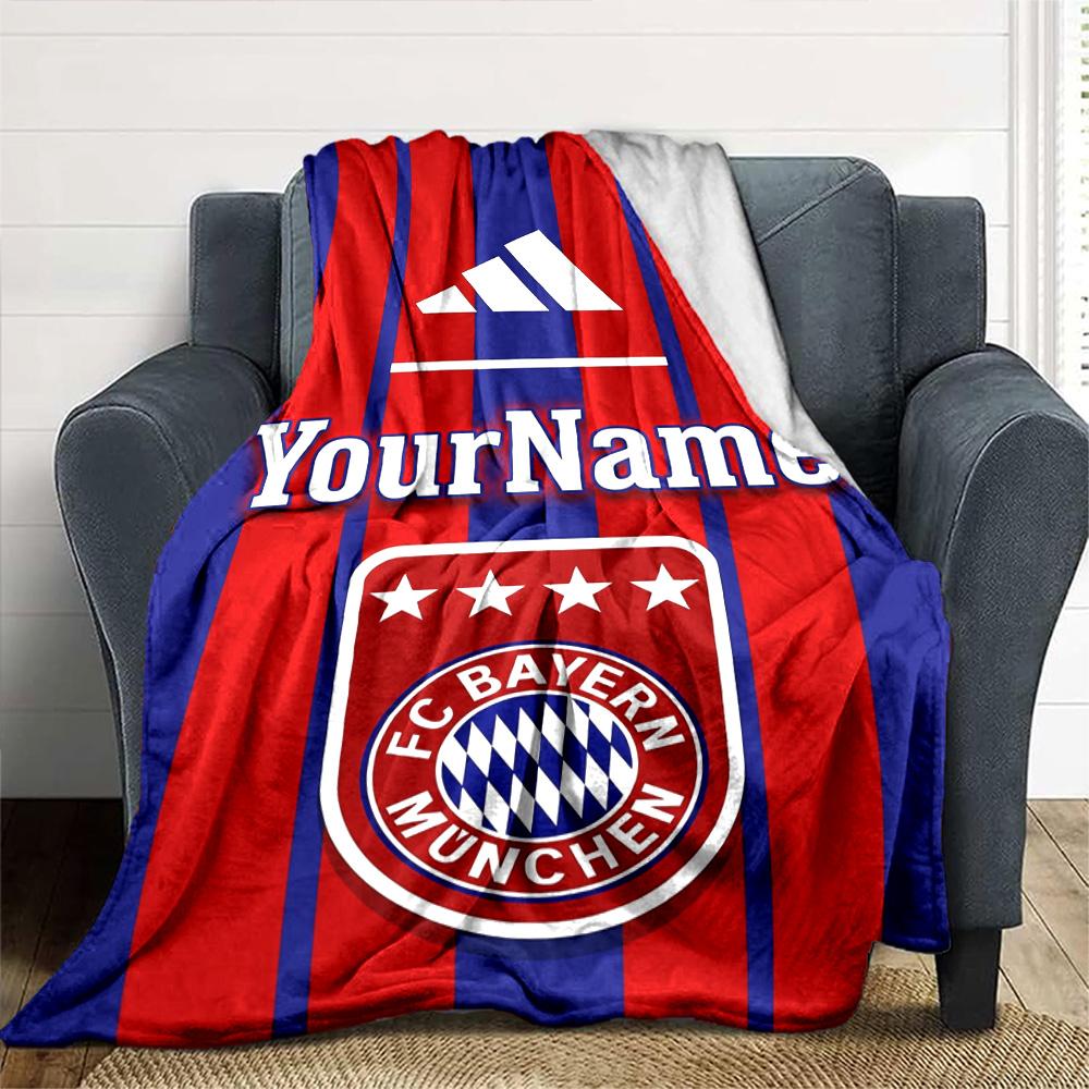 Bayern Munich Personalized Name Blanket Gift Personalized Blanket Soft & Cozy for Chair Nap Livingroom Seaside for All Occasions