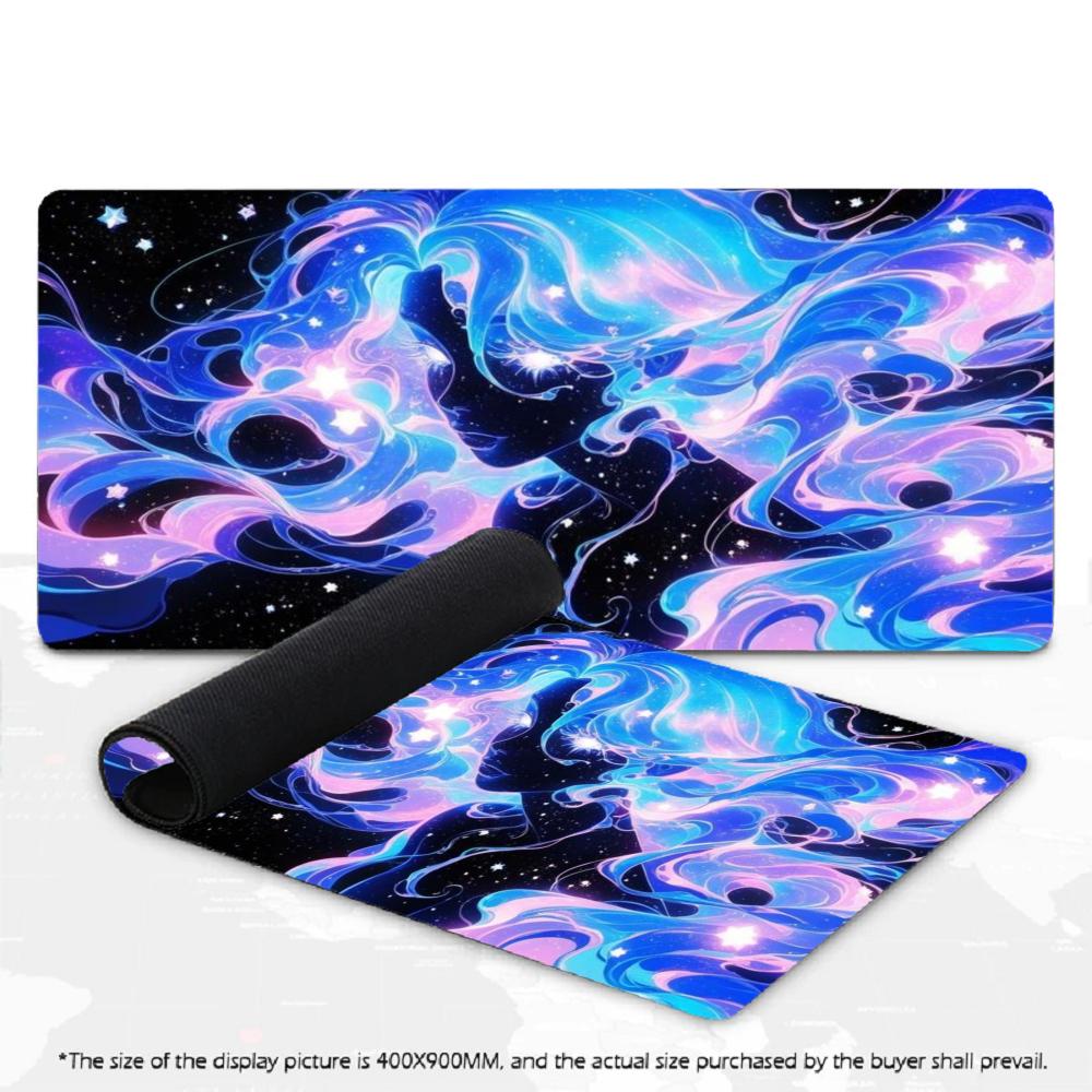 Starry Sky Girl Large Mousepad XXL Deskmat Pc Gaming Keyboard Table Mats Non-Slip Rubber Mouse Mat Gamer Computer Accessories