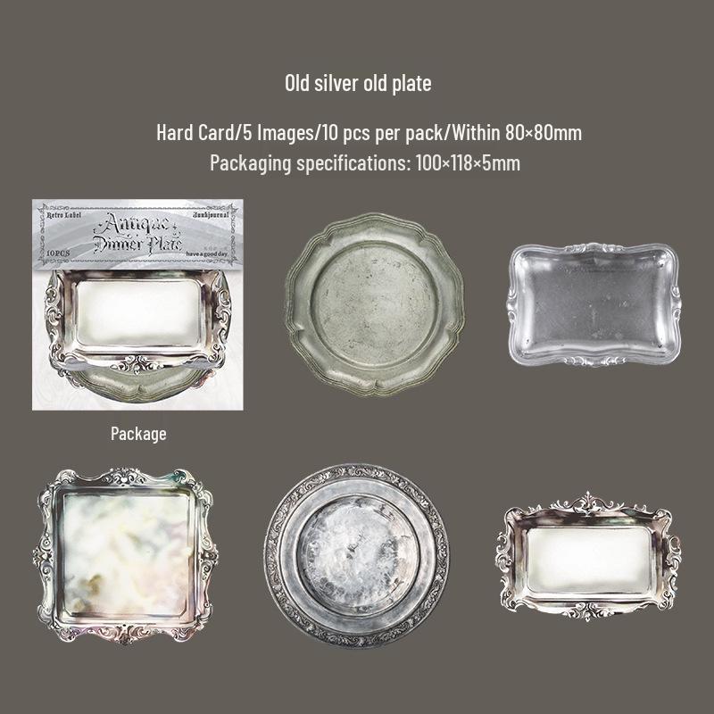 Retro Kreatives Journal & DIY Landschaftsaufkleber: Design für ein antikes Speiseteller-Set