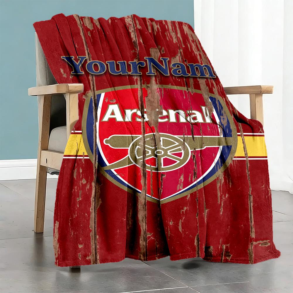 Arsenal Personalized Text Blanket Cozy Customizable Blanket Soft Warm Cozy Throw For Home Decor Office Bedding Living Room All-Season Use