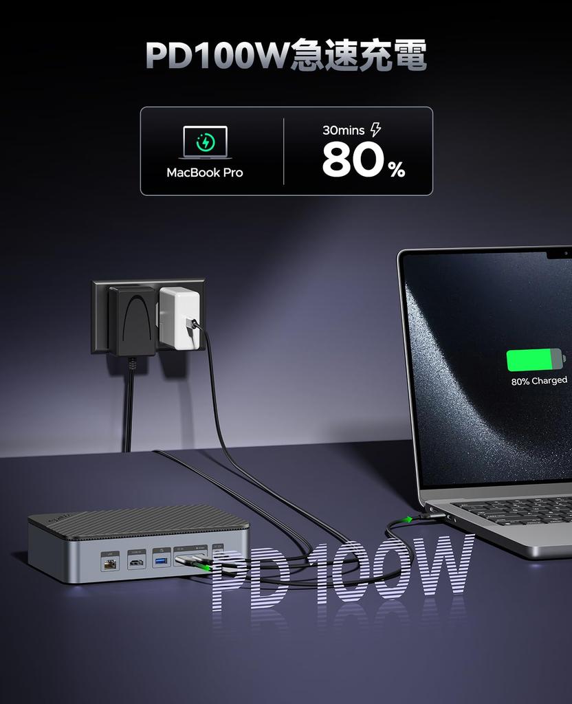 ORICO Hub HDD Docking Station Supports NVMe 10Gbps HDMI Card Gigabit 100W PD Fast Compatible USB-C 12-in-1 M.2 SSD, SATA, 2.5"/3.5" HDDs, High-Speed