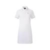 Ss24 Solid Logo Plaque Polo Collar Short Sleeve Dress Women Dresses White 3DTA56-TJ9DZ-1100