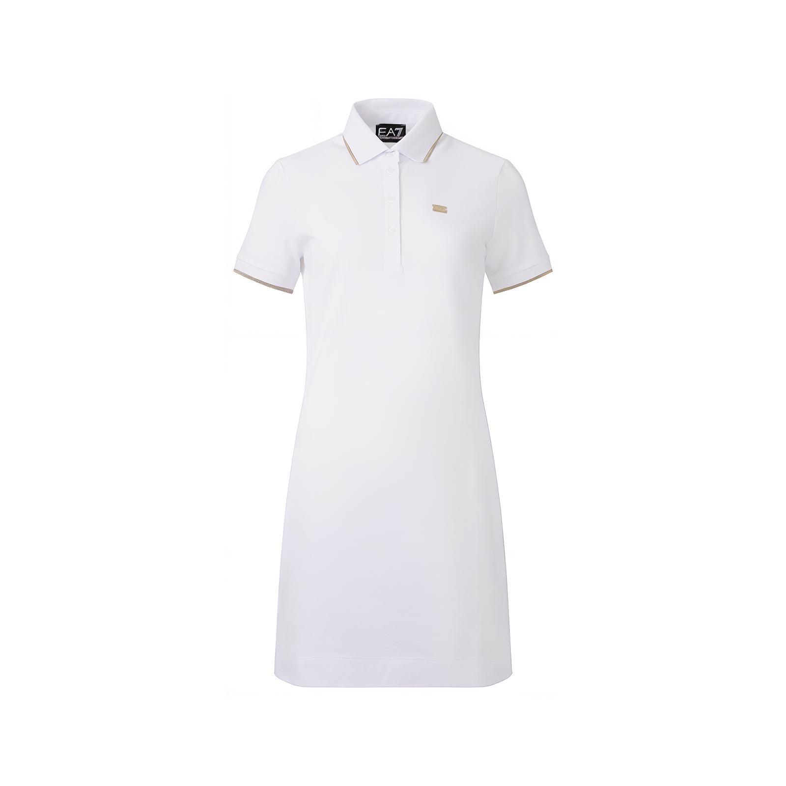 

Emporio Armani Ss24 Solid Logo Plaque Polo Collar Short Sleeve Dress Women dresses White 3DTA56-TJ9DZ-1100 M