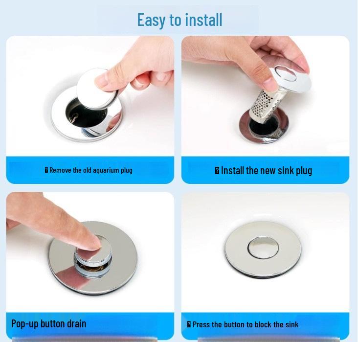 Universal Anti-Clog Bounce Filter Drain Stopper for Wash Basins