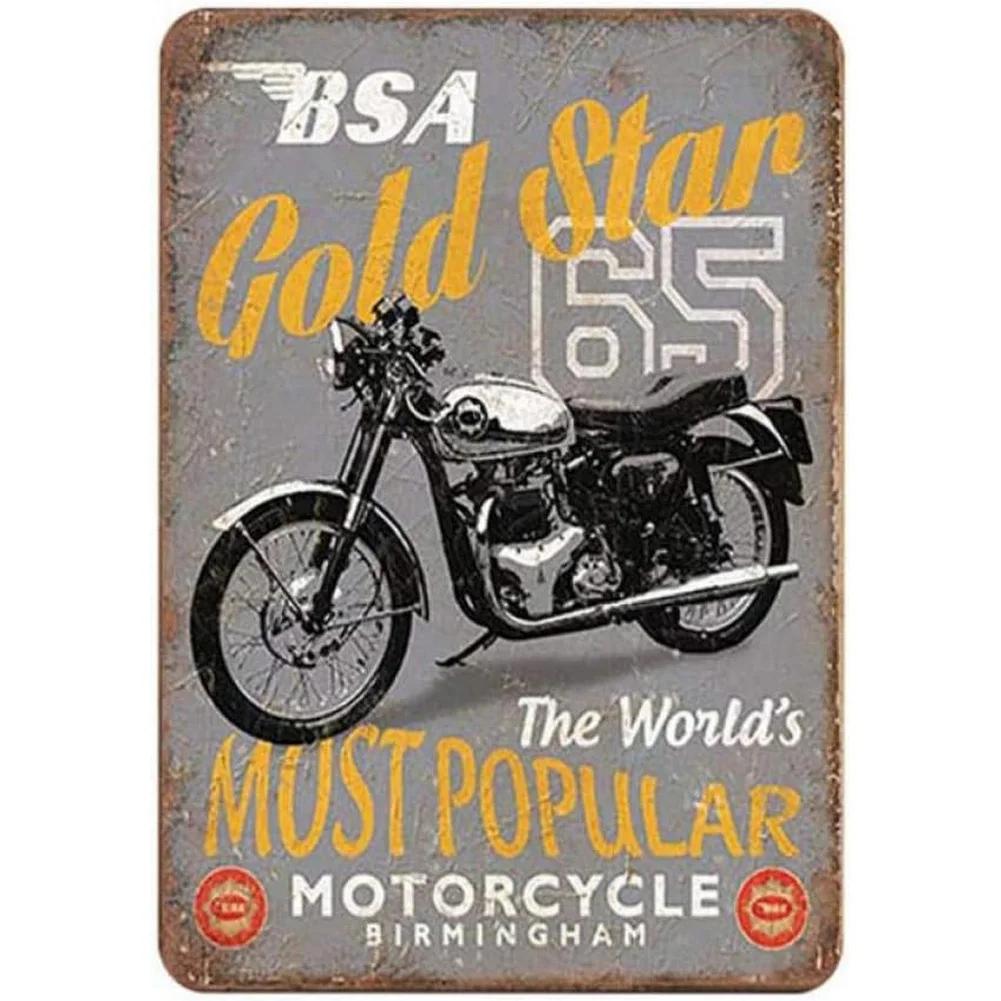 Vintage klasické motocykly Kovové plechové cedule Plakáty Talíř Nástěnná dekorace pro domácí bary Garáž Kavárna Kluby Retro plakáty Plakáty