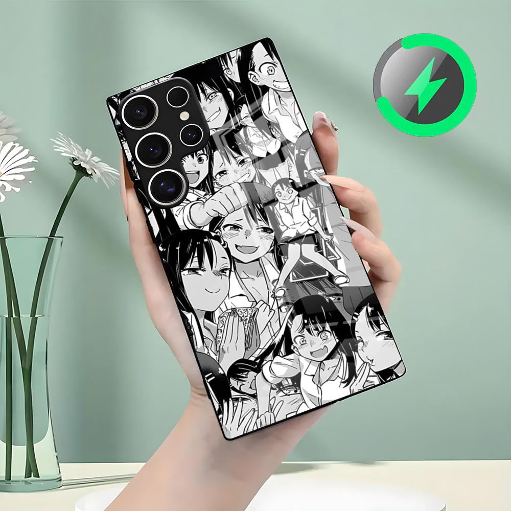 

Чехол для телефона Nagatoro San для Samsung S26 S25 S24 S23 S22 S21 S20 Edge Ultra Plus FE для Magsafe Стеклянный чехол Galaxy S26