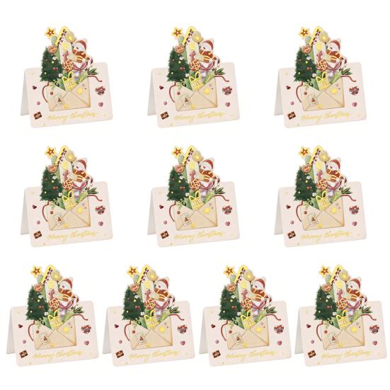 Yousheng 10 Pcs Christmas Greeting Card Gold Stamping Blank Xmas Postcards 3.9 X 5.3 Inch Merry Christmas Cards for Friends Family