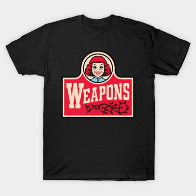 Asian Size Men Black Print T-shirt Weapons Movie Gladys Horror No-Cut Heat Transfer Print Cotton Tshirt