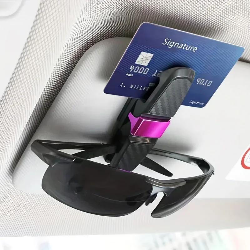 1PC 180 Degree Glasses Holder for Car Sun Visor, Sunglasses Eyeglasses Mount with Ticket Card Clip Car Sun Visor Car Interior