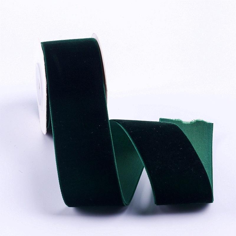 Eco-Friendly 38mm Single-Sided Flocked Velvet Ribbon Spool for Gift Wrapping DIY Bows Hair Accessories Birthday Cake Box Bands