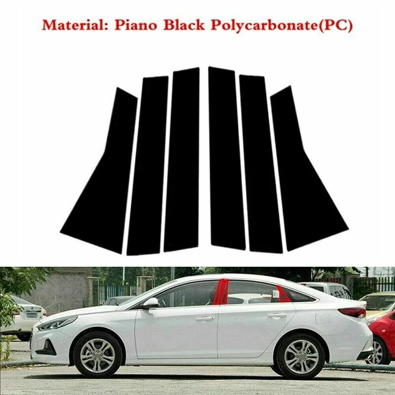 Car Window Trim Covers Center Film Column B C Pillar Posts Sticker Car Accessories for Hyundai Sonata 2015-2019