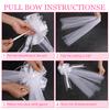 1/4pcs Large White Wedding Bow with Long Tulle Tails for Church Aisle Chair Wedding Car Decoration Festival Party Decor Supplies