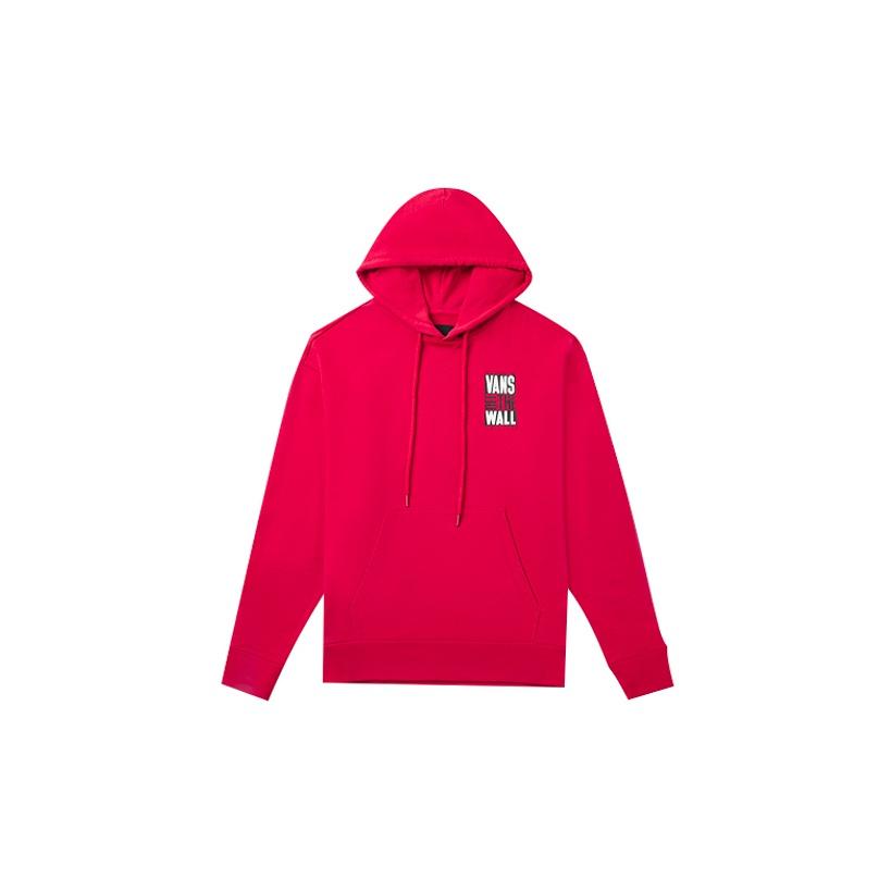 Vans Logo Print Hoodie Men Tops Red VN0A4ML3IZQ