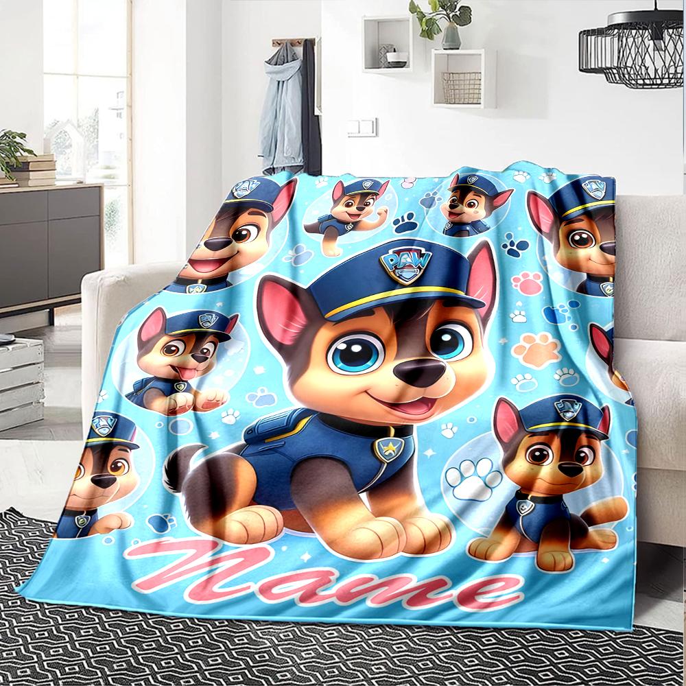 Customiz Name Personality Paw Patrol Blanket Soft &Warm Sofa Office Bed Travel Lunch Break Blanket, Gift Suitable All Seasons