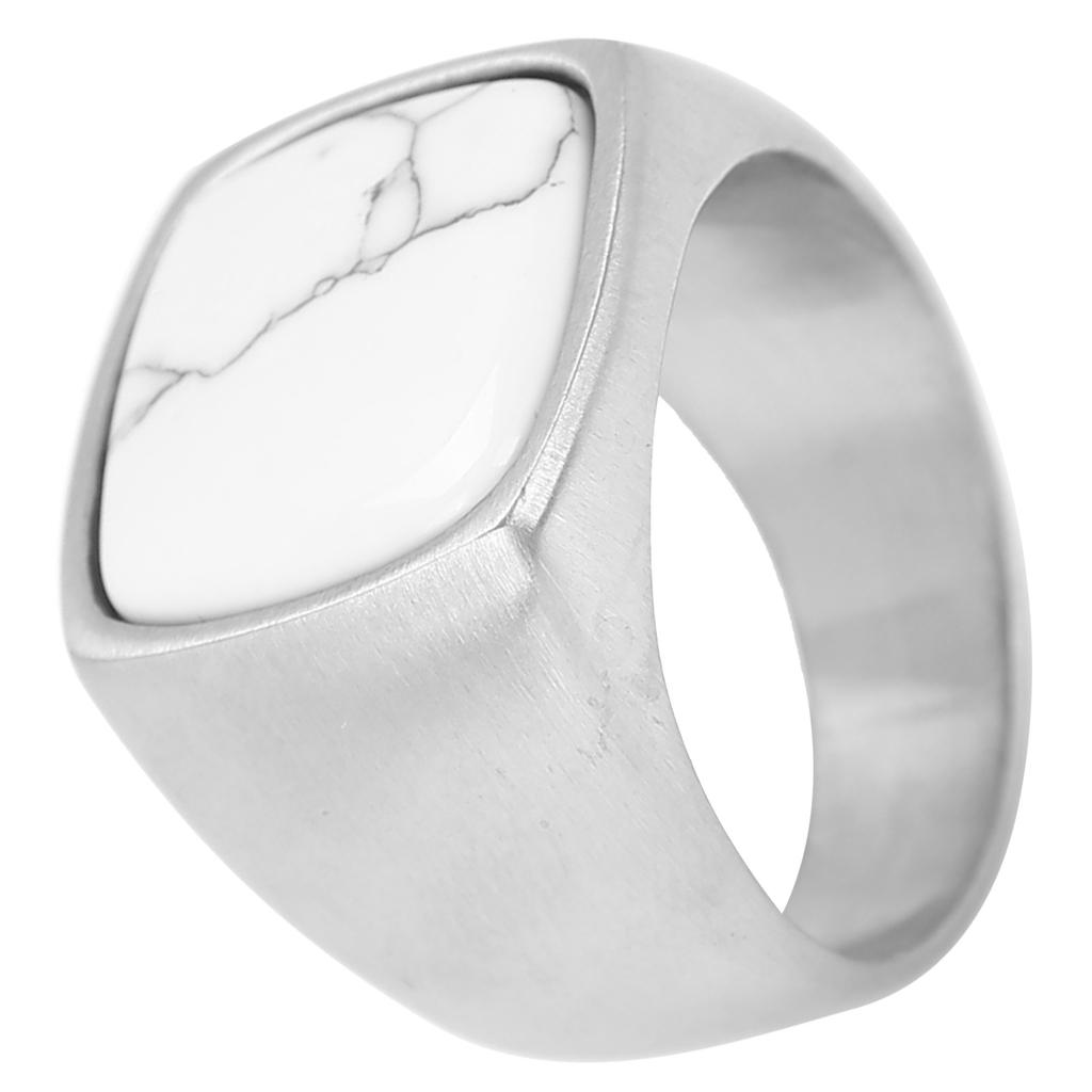 Stainless Steel Ring Classic Steel Color Fashionable Finger Ring Jewelry Accessory for MenWhite Pine