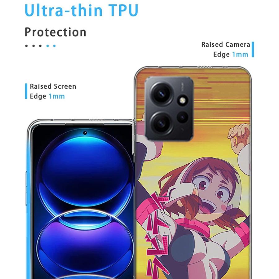 1pc Ochako Uraraka Phone Case For Redmi 12 13C 14C 12C Note 14 13 Pro Plus 10 10A 10C 9 9A 9C 9T K70 K80 Pro 8 8A Clear TPU