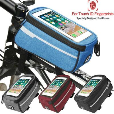Bike Storage Bag Multifunctional Waterproof Portable 6 Inch Cycling Front Tube Pouch Phone Holder Cycling Accessories