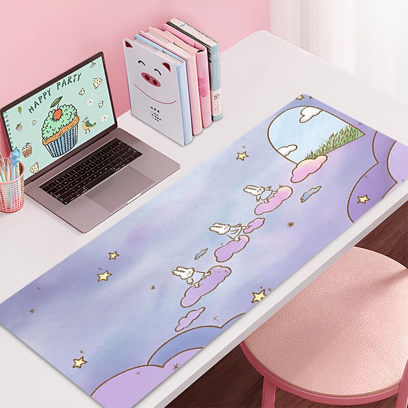 Anime Deskmat x Laptop Table Mat Cute Rabbit Rubber Accessories Gaming Mouse Mat Keyboard Carpet Mouse Pad Office Deskmat