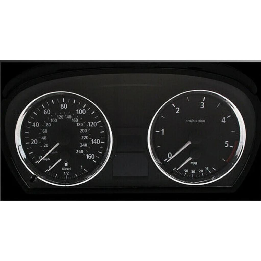 2PC Snap On Gauge Cluster Dashboard Bezel Rings Trim Dial Rings Bezel Speedometer Frame Decoration Trims For BMW E90 E91 E92 E93