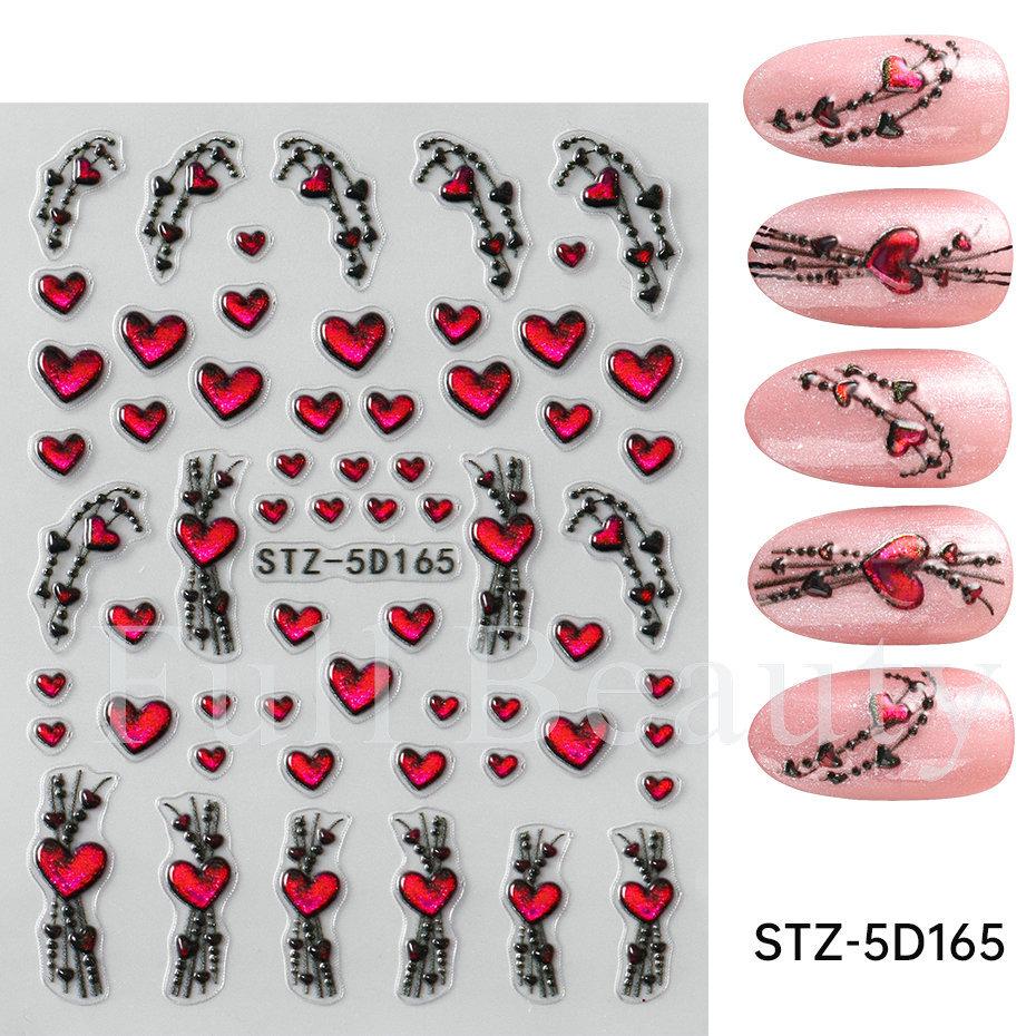 1PC embossed 5D liquid metal star, moon, and heart clock nail sticker, adhesive nail art sticker, holiday gift.