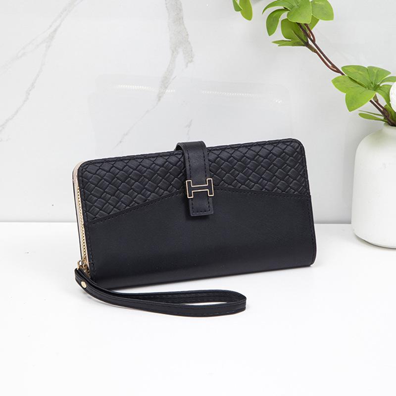 Damski minimalistyczny portfel trzyczęściowy: Modne i Funkcjonalne Długie Etui z Zamkiem Błyskawicznym i Zatrzaskiem, Wiele Przegródek na Karty