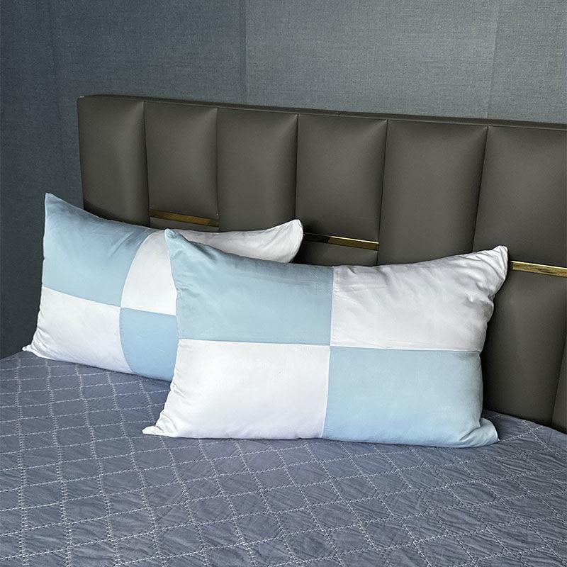 Set of Two Silky Soft Bamboo Fiber Patchwork Pillowcases with a Cool Feel