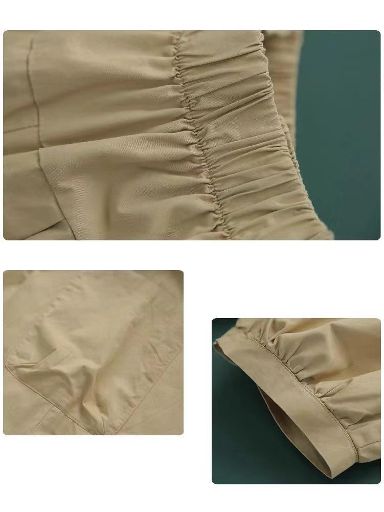 Pure Cotton Women's Slim Harem Pants - 2024 Summer High Waist Bloomers with Loose Cuffs and Plus Sizes