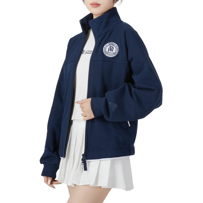 adidas Letter Embroidery Stand Collar Running Fitness Training Jacket JD3466
