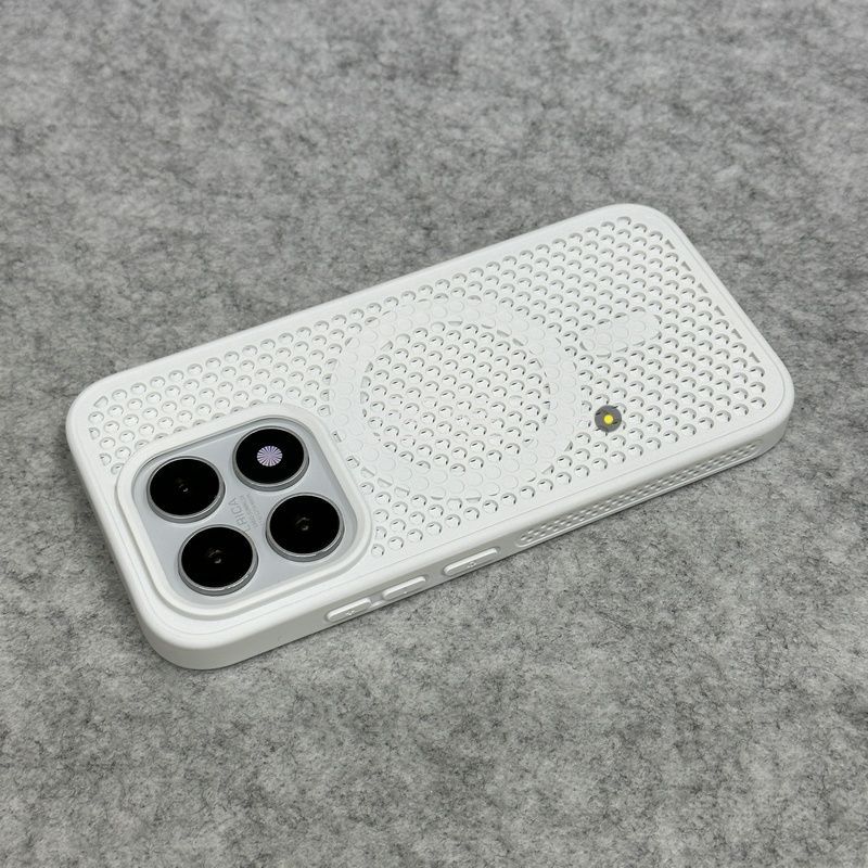 For Xiaomi 17 13 Mi 15 14 Pro Case Magnetic Honeycomb Hole Heat Dissipation PC Skin Feel Cover Fingerprint-Resistant Bumper Xiaomi 17