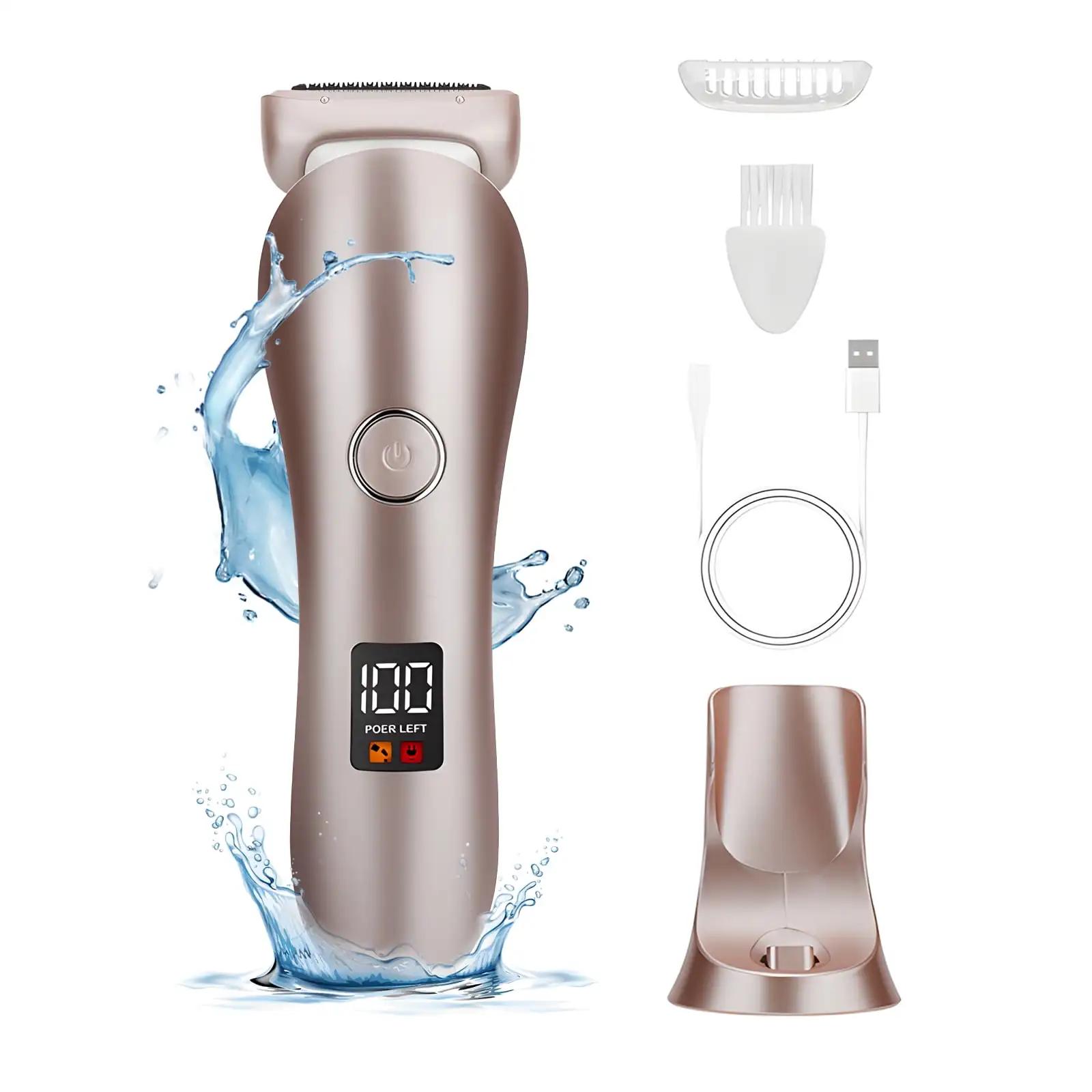 

Electric Razor for Women - Cordless Shaver with LED Light, Body Hair Removal for Legs and Underarms Public Hairs розовый