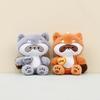 Adorable Orange Raccoon Plush Keychain Cute Stuffed Toy Short Plush Animal Doll