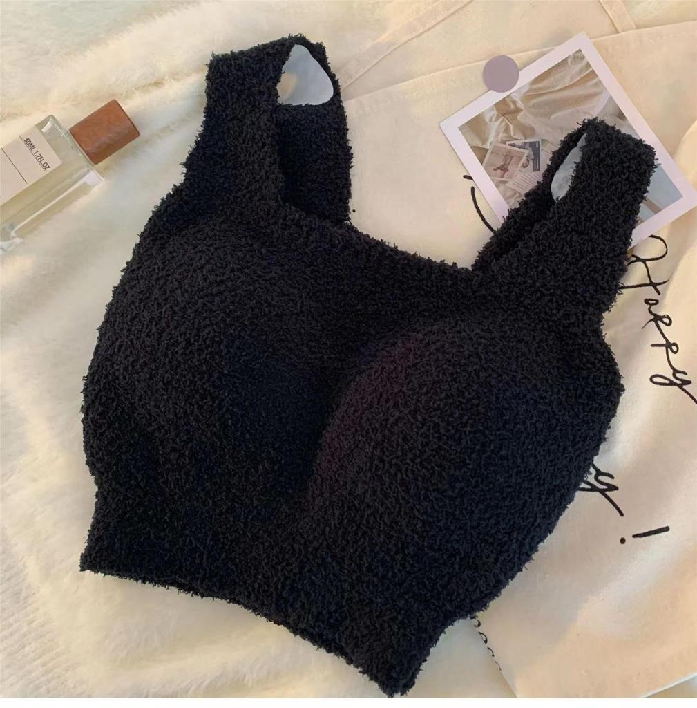 Women's Lambswool Warm Vest with Built-in Chest Pads – Slimming, Close-fitting Base Layer for Autumn/Winter, Wearable as Outerwear.