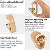 Shopkeepers Bell For Door Opening, Magnetic Attached Wood Doorbell Golden Decorative Entry Door Chime With Brass Bell