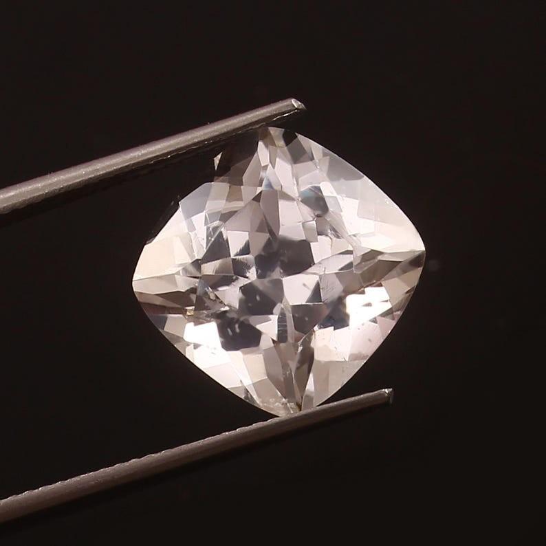 AAA Flawless 17x17mm Heated Ceylon White Sapphire Cushion Cut Loose Gemstone