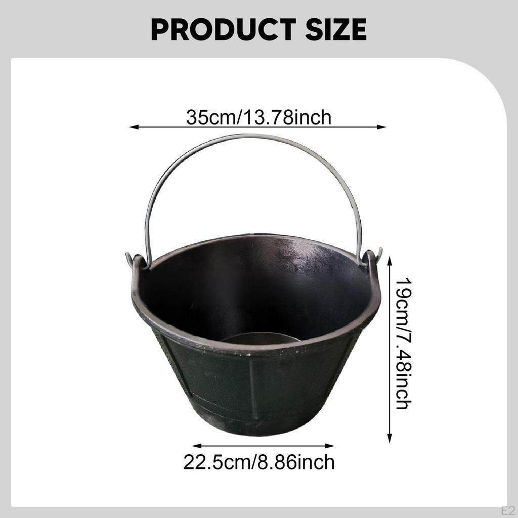 Cement Bucket Rubber Pail Sturdy Portable Multipurpose Storage Container for Household Garage