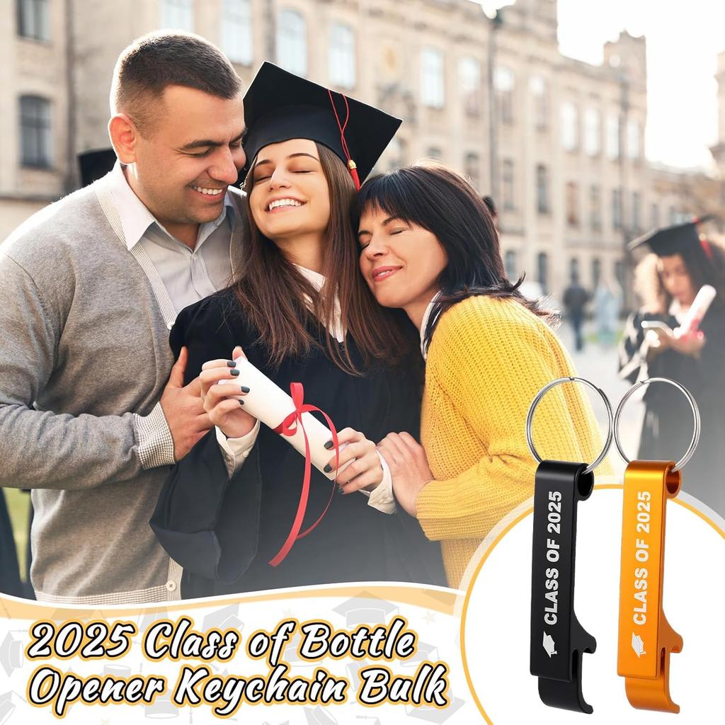 30-100Pcs Class of 2025 Graduation Gifts Bottle Opener Keychain Metal Beer Opener Personalized Opener for Graduation Party Favor
