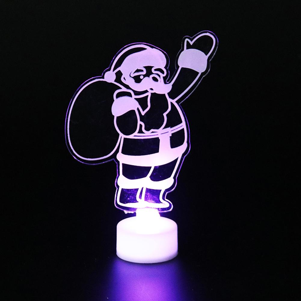 Colorful Christmas Ornaments Snowman Santa-claus Christmas Tree Led Decorative Lights Party Supplies