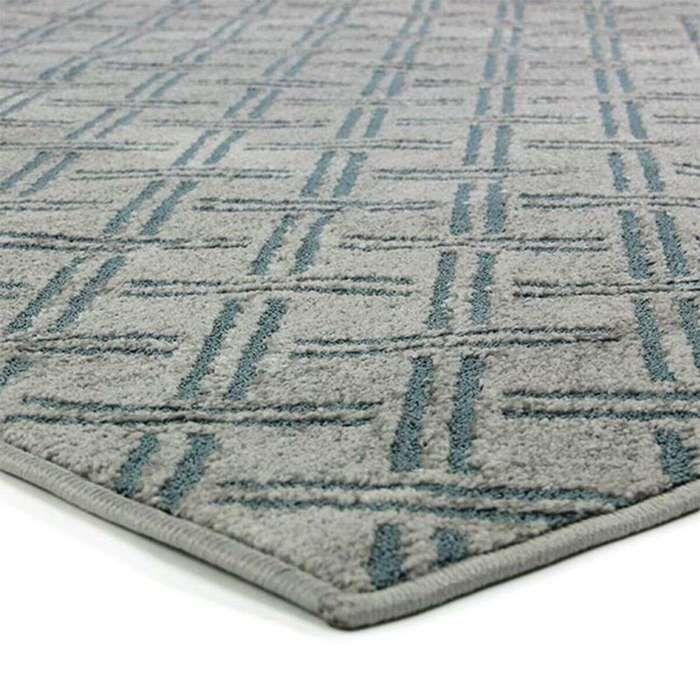Vintage Rug with Embossed Patterns Gray Blue 133x190