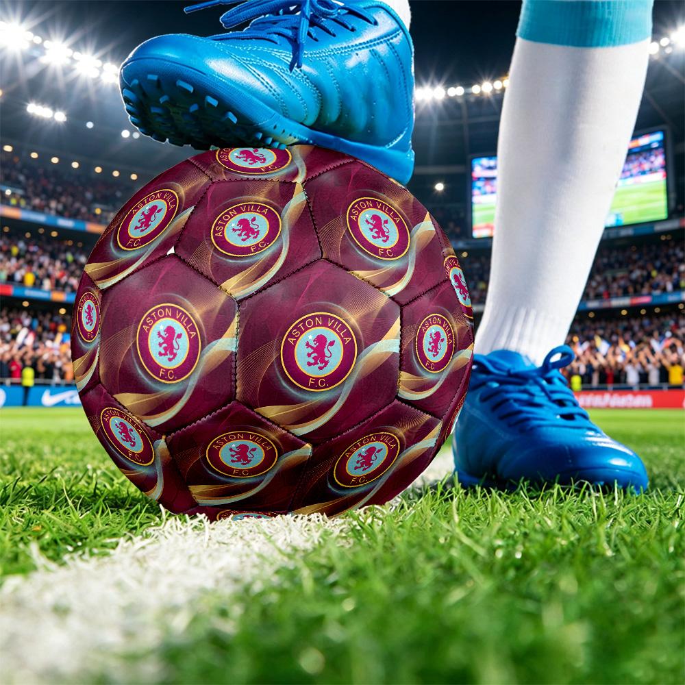 Aston Villa FootballPrinted Size 5 Soccer Ball, Anti Slip Adult Match Football Souvenir for Football Fans